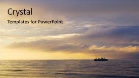  Presentation with atlantic - PPT theme consisting of vessel fishing in north atlantic background and a soft green colored foreground