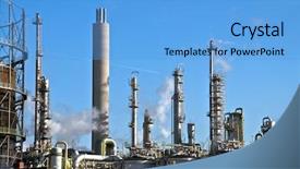  Presentation with chemical plant - Colorful PPT layouts enhanced with vessels and columns backdrop and a light blue colored foreground