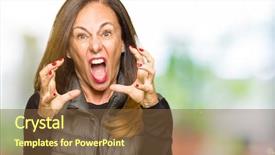  Presentation with yelling - Cool new slide set with vest shouting frustrated with rage backdrop and a  colored foreground