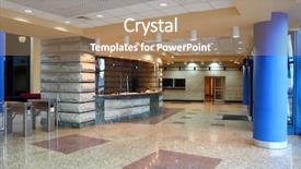  Presentation with interior - Slides with vestibule - empty entrance hall interior background and a coral colored foreground