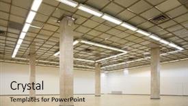  Presentation with barangay hall - Presentation theme enhanced with vestibule - empty hall with columns background and a  colored foreground