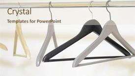  Presentation with image cardiovascular disease - Slide set featuring vestibule - image of a hangers background and a  colored foreground