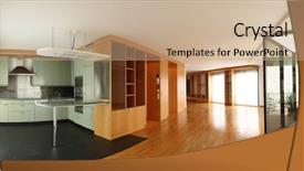  Presentation with flat - Slides featuring vestibule - modern flat interior open space background and a coral colored foreground