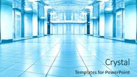  Presentation with airport - Presentation theme having vestibule - symmetric room inside contemporary airport background and a arctic colored foreground