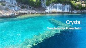  Presentation with ancient ruins - Slide deck with vestige - sunken ruins in kekova island background and a teal colored foreground