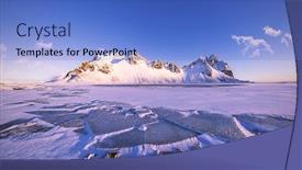  Presentation with winter ice - Theme featuring vestrahorn-mountains-on-stokksnes-cape background and a teal colored foreground