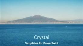  Presentation with volcano - PPT theme with vesuvio-volcano-view-from-sorento background and a ocean colored foreground