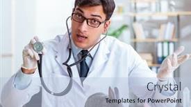  Presentation with vet imaging - Cool new presentation with vet-doctor-checking-up-rabbit backdrop and a light blue colored foreground