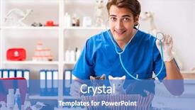  Presentation with doctor examining a newborn baby - Beautiful presentation theme featuring vet doctor examining kittens backdrop and a teal colored foreground
