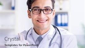  Presentation with vet - PPT layouts enhanced with vet-doctor-examining-rabbit background and a light blue colored foreground