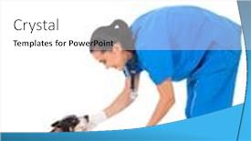  Presentation with vet - Beautiful PPT layouts featuring vet doctor playing with dog isolated on white background backdrop and a white colored foreground