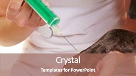  Presentation with injection - Audience pleasing slides consisting of injection with syringe in dog backdrop and a coral colored foreground