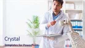  Presentation with vet - PPT theme consisting of vet practicing on dog skeleton background and a  colored foreground