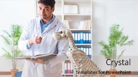 Presentation with vet - Presentation having vet practicing on dog skeleton background and a  colored foreground