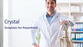  Presentation with vet - PPT theme featuring vet practicing on dog skeleton background and a  colored foreground