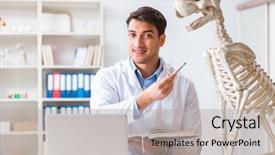  Presentation with parasitology helminths toxocara canis dog - Cool new PPT theme with vet practicing on dog skeleton backdrop and a  colored foreground