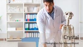  Presentation with vet - Presentation theme consisting of vet practicing on dog skeleton background and a  colored foreground