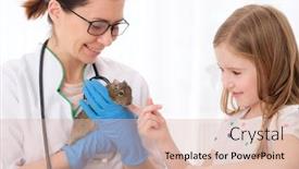  Presentation with teaching - Theme having veterinarian-teaching-funny-little-girl background and a lemonade colored foreground