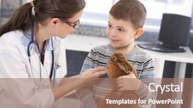  Presentation with veterinary - Cool new slide deck with hospital kids - veterinary and cute kid discussing backdrop and a coral colored foreground