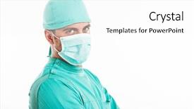 Presentation with cardiac - Cool new theme with veterinary cardiac - portrait of a confident surgeon backdrop and a white colored foreground