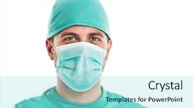  Presentation with cardiac - Cool new PPT theme with veterinary cardiac - portrait of a confident surgeon backdrop and a arctic colored foreground