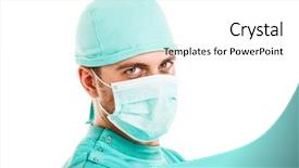  Presentation with cardiac - Slide deck enhanced with veterinary cardiac - portrait of a confident surgeon background and a white colored foreground