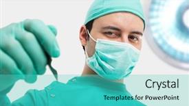  Presentation with cardiac - Amazing theme having veterinary cardiac - portrait of an experienced surgeon backdrop and a teal colored foreground