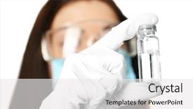  Presentation with syringe - Cool new slides with veterinary pharmacy - ampule and syringe in hands backdrop and a white colored foreground