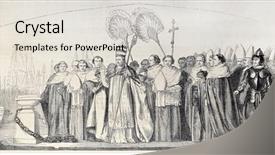  Presentation with cardinal - Audience pleasing theme consisting of vetment - cardinal blessing harbour old illustration backdrop and a  colored foreground