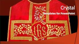  Presentation with 19th century - Audience pleasing PPT theme consisting of vetment - isolated chasuble or antique vestment backdrop and a  colored foreground