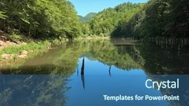  Presentation with lake - Colorful presentation theme enhanced with vetrensko lake in serbia backdrop and a  colored foreground