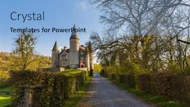  Presentation with belgium - Cool new slide deck with veves-castle-in-belgium-architecture backdrop and a light blue colored foreground