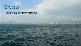  Presentation with small town - Theme enhanced with vew-from-kennedy-town-seafront background and a light blue colored foreground