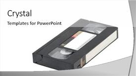  Presentation with cassette - Presentation featuring vhs video cassette tape isolated background and a white colored foreground
