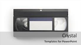  Presentation with blue video - Theme consisting of vhs video cassette tape isolated background and a light gray colored foreground