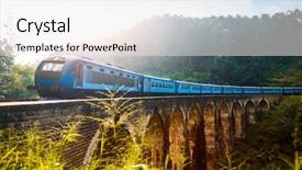  Presentation with train bridge - PPT theme having viaduct named nine arches bridge background and a sky blue colored foreground