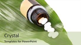  Presentation with green leaf - PPT theme with viagra - tablets on green leaf background and a  colored foreground