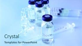  Presentation with vaccine - Beautiful theme featuring vials - vaccine in vial with syringe backdrop and a sky blue colored foreground