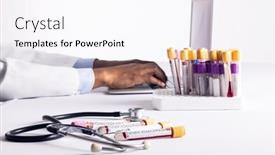  Presentation with research services - Presentation design enhanced with vials-with-monkeypox-virus background and a  colored foreground