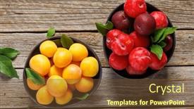  Presentation with colorful - Presentation design having vibrant-assortment-of-colorful-plums background and a tawny brown colored foreground
