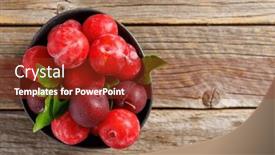  Presentation with colorful - Theme with vibrant-assortment-of-colorful-plums background and a tawny brown colored foreground