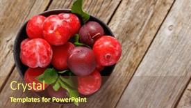  Presentation with colorful - Slides with vibrant-assortment-of-colorful-plums and a tawny brown colored foreground