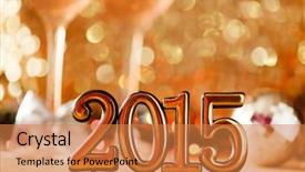  Presentation with 2019 chinese new year - Amazing slide deck having vibrant beautiful firework - 2015 happy new year greeting backdrop and a  colored foreground