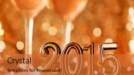  Presentation with new year card - Colorful PPT theme enhanced with vibrant beautiful firework - 2015 happy new year greeting backdrop and a  colored foreground