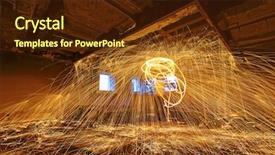  Presentation with spinning - Theme featuring vibrant beautiful firework - burning steel wool spinning showers background and a tawny brown colored foreground