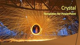  Presentation with firework - PPT theme with vibrant beautiful firework - burning steel wool spinning showers background and a tawny brown colored foreground