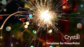  Presentation with christmas tree - Colorful presentation design enhanced with vibrant beautiful firework - sparkler burning on background decorated backdrop and a  colored foreground