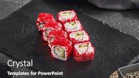  Presentation with crab - Theme consisting of vibrant-california-roll-filled and a dark gray colored foreground