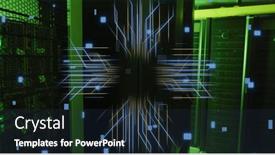  Presentation with data transfer - Presentation theme enhanced with vibrant-display-of-data-center and a tawny brown colored foreground