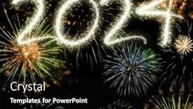  Presentation with new year - Presentation with vibrant-fireworks-light-up and a black colored foreground